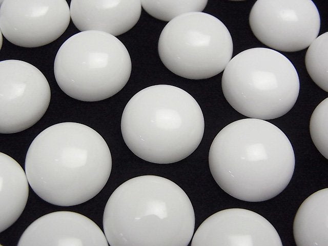 White Onyx AAA Round Cabochon 14x14mm 2pcs