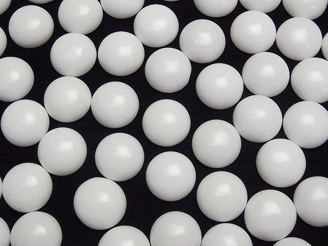Weißer Onyx AAA runder Cabochon 14x14 mm 2 Stück