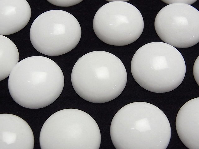 White Onyx AAA Round Cabochon 16x16mm 2pcs