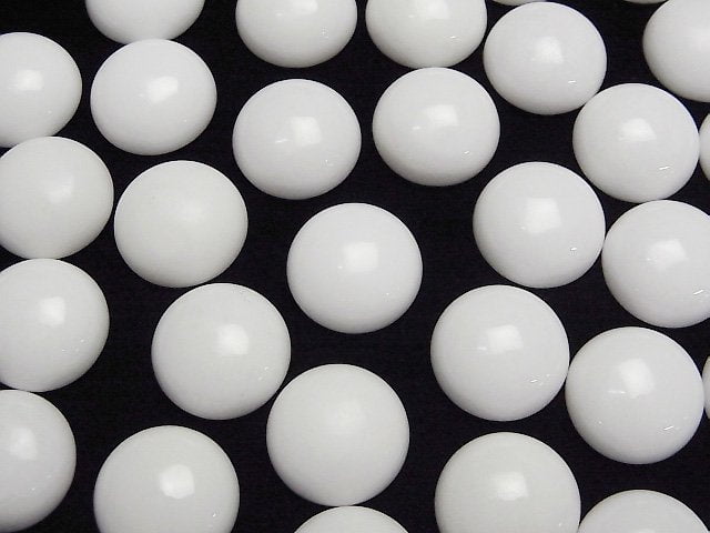 Weißer Onyx AAA runder Cabochon 16x16 mm 2 Stück
