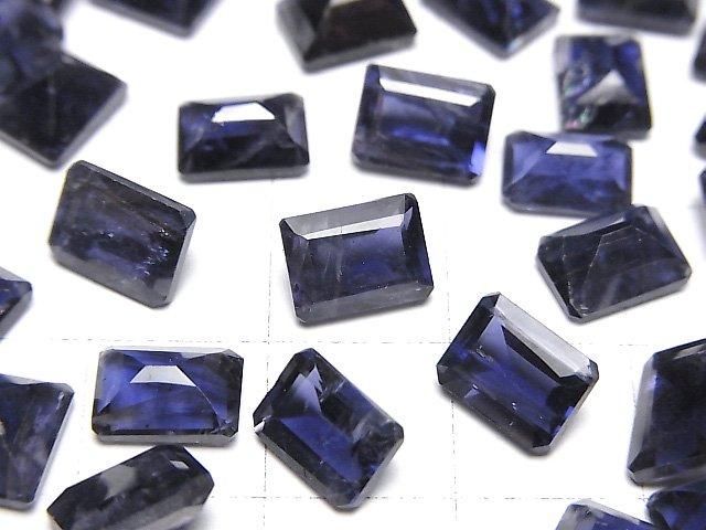 High Quality Iolite AAA- Loose stone Rectangle Faceted 8x6mm 2pcs