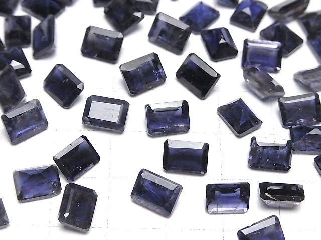 Hochwertiger Iolith AAA- lose Stein rechteckig facettiert 8x6mm 2Stücke