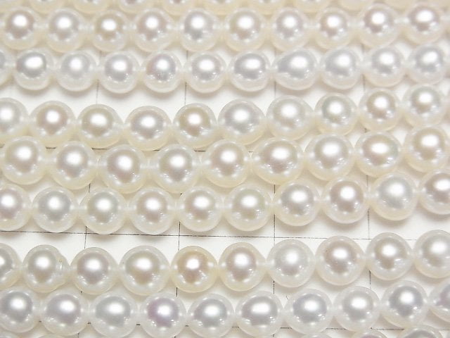 Fresh Water Pearl AAA Semi Round 4.5-5mm White half or 1strand beads (aprx.15inch/37cm)