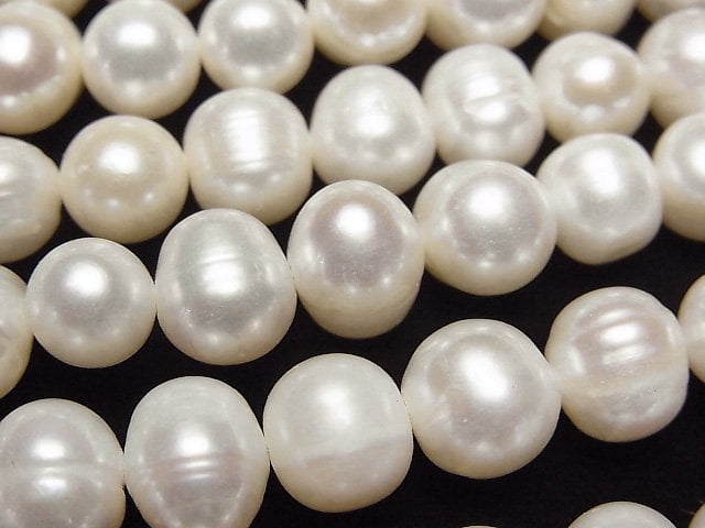 Fresh Water Pearl AA+ Potato 8-9mm White 1strand beads (aprx.14inch/34cm)