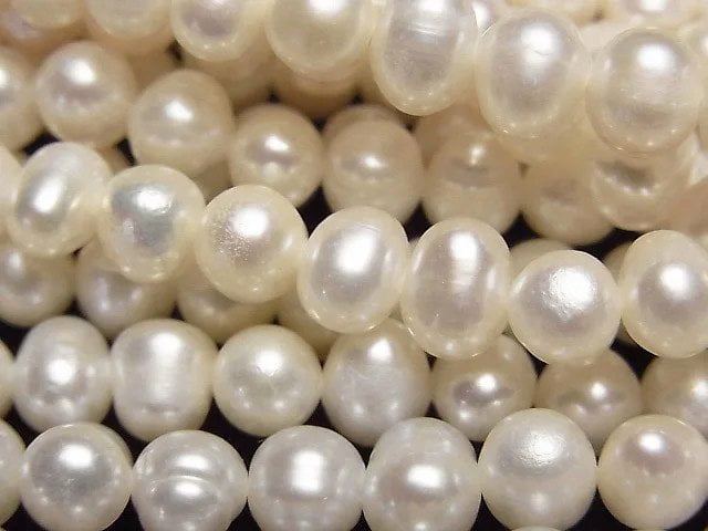 Fresh Water Pearl AA+ Potato 6-7mm White 1strand beads (aprx.14inch/34cm)