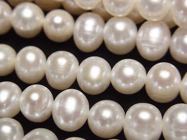 Fresh Water Pearl AA++ Potato 7-8mm White half or 1strand beads (aprx.15inch/38cm)