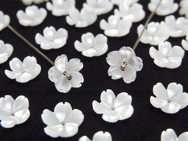 高品質白蝶貝 (銀唇蠔) AAA 3D 花朵 8毫米 中心孔 4顆