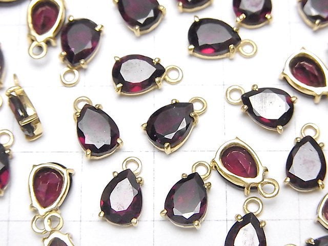Hochwertiger Rhodolith Granat AAA Zargenfassung Birnenform Facettiert 8x6mm 1 Stück