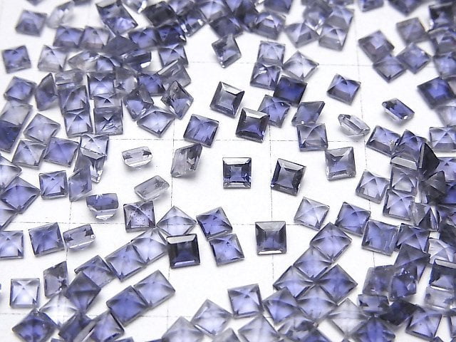 Hochwertiger Iolith AAA Lose Stein Quadrat Facettiert 3x3mm 10 Stück