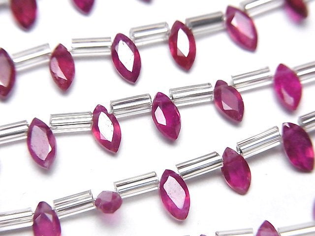 High Quality Ruby AAA- Marquise Faceted 6x3mm half or 1strand beads (18pcs)