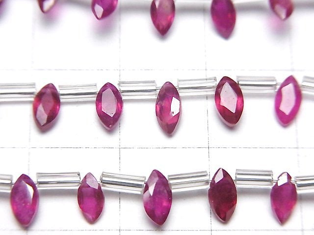 High Quality Ruby AAA- Marquise Faceted 6x3mm half or 1strand beads (18pcs)