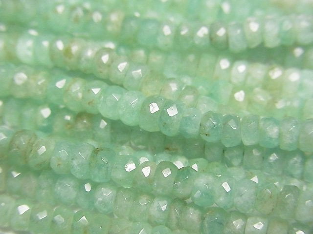 Columbia Emerald AA++ Faceted Button Rondelle half or 1strand beads (aprx.15inch/38cm)