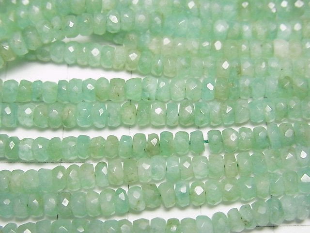 Columbia Emerald AA++ Faceted Button Rondelle half or 1strand beads (aprx.15inch/38cm)