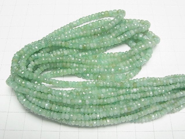 Columbia Smaragd AA++ Facettierte Knopf-Rondelle halb oder 1strang Perlen (ca. 15 Zoll/38 cm)