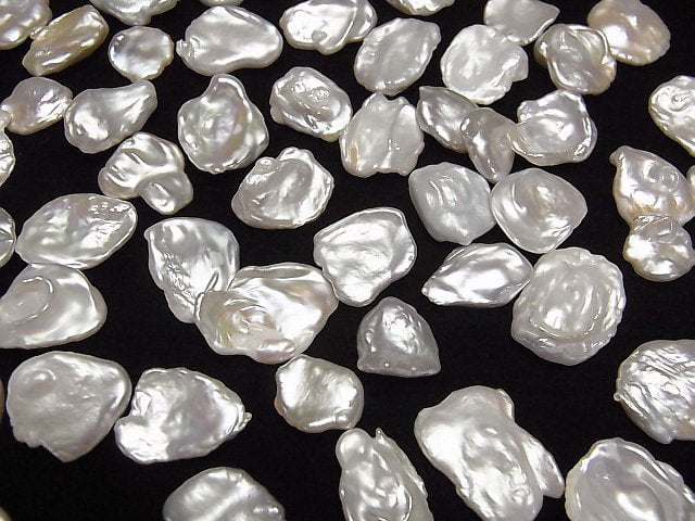 Süßwasserperle Keshi Perle AA++ Lose Steine Barock (Blütenblatt) 12-17mm Weiß 10 Stück