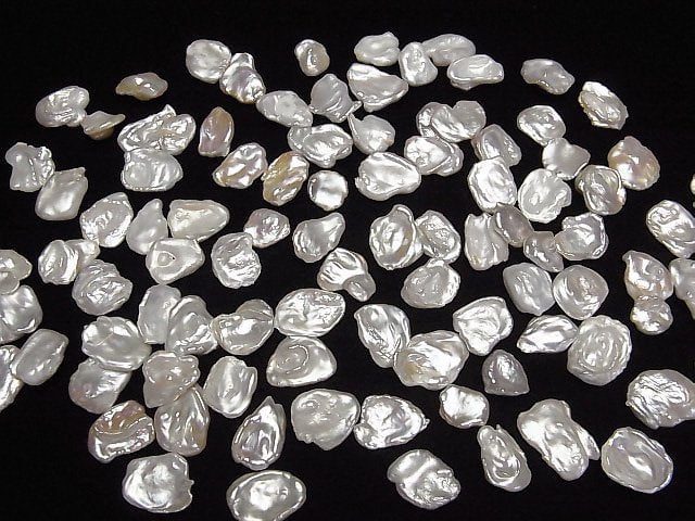 Süßwasserperle Keshi Perle AA++ Lose Steine Barock (Blütenblatt) 12-17mm Weiß 10 Stück