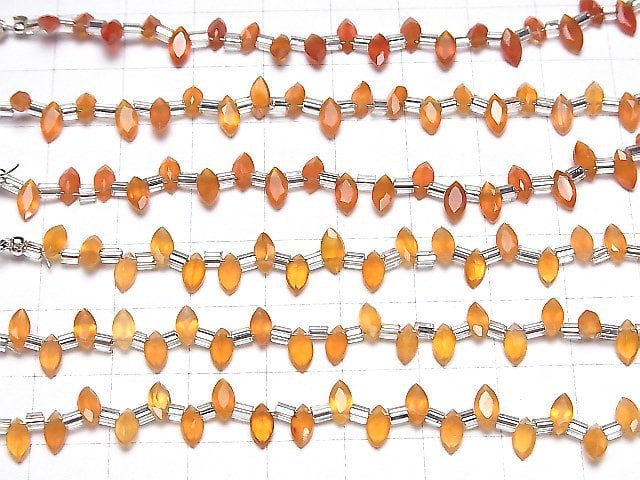 Hochwertiger Karneol AAA- Marquise Facettiert 6x3mm 1strang Perlen (18 Stück)