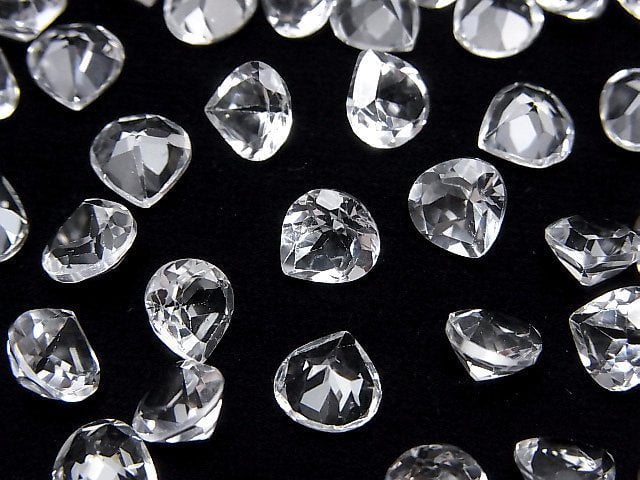 Hochwertiger Weißer Topas AAA Lose Steine Kastanienform Facettiert 7x7mm 5 Stück