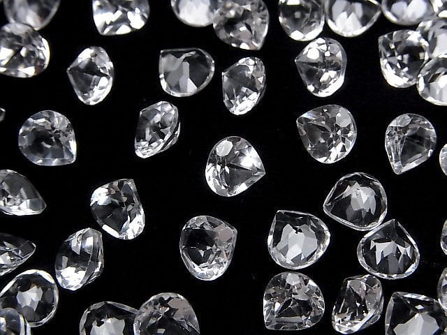 Hochwertiger Weißer Topas AAA Lose Steine Kastanienform Facettiert 7x7mm 5 Stück