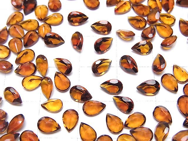 Hochwertiger Madeira Citrin AAA Lose Steine Birnenform Facettiert 6x4mm 5 Stück