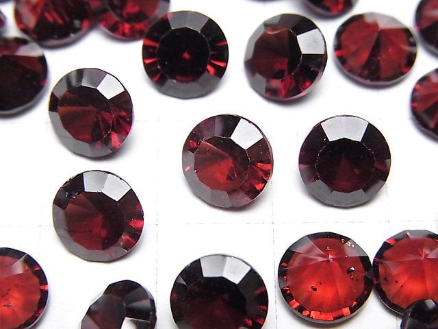 High Quality Mozambique Garnet AAA- Loose stone Round Concave Cut 8x8mm 2pcs
