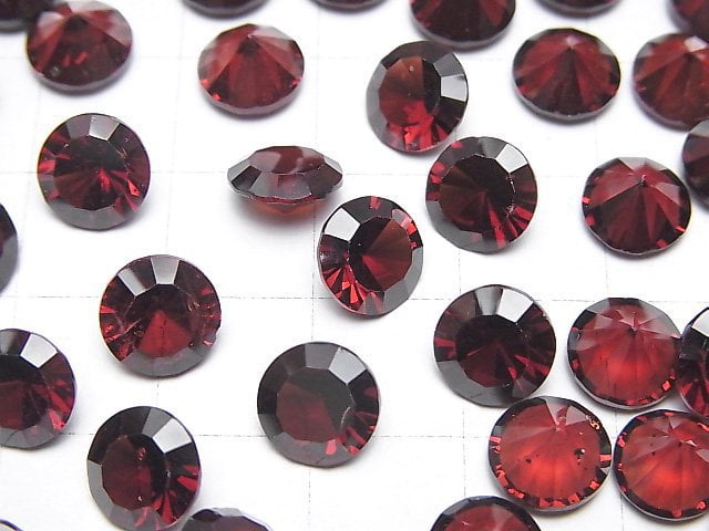 Hochwertiger Mosambik Granat AAA- Lose Steine Rund Konkavschliff 8x8mm 2 Stück