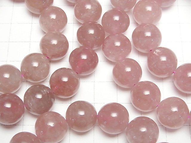 Tiefes Rosenquarz AAA- Rund 13,5mm Armband