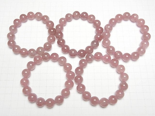 Tiefes Rosenquarz AAA- Rund 13,5mm Armband