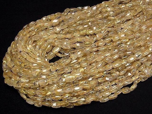 Rutilquarz AA++ Rechteck 8x6mm Halb oder 1strang Perlen (ca. 15 Zoll/38 cm)