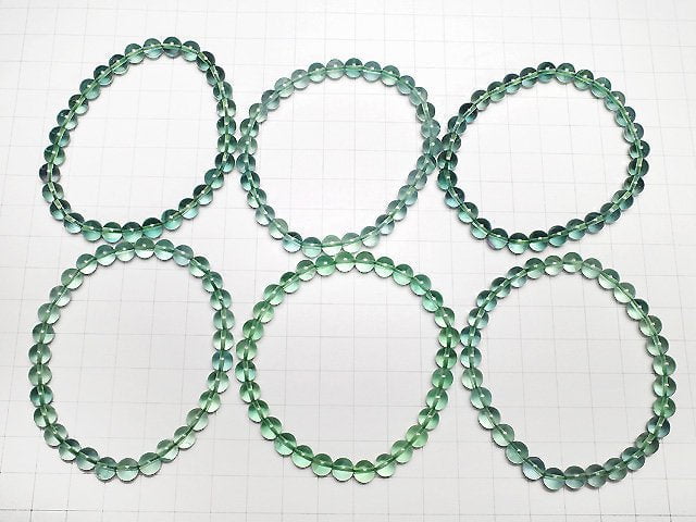 Grüner Fluorit AAA Rund 6mm Armband