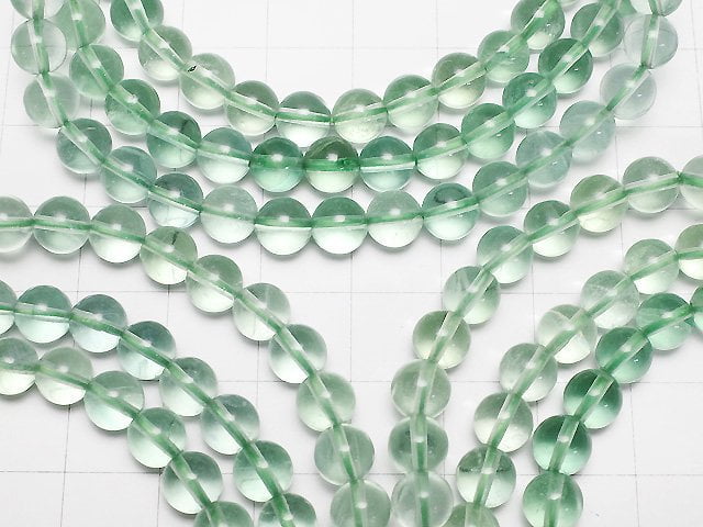 Grüner Fluorit AAA- Rund 6mm Armband