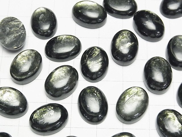 Grüner Glimmer AAA Oval Cabochon 16x12mm 1Stk