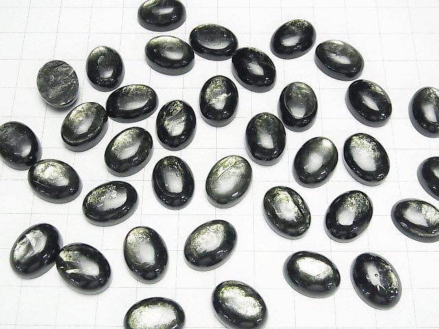 Grüner Glimmer AAA Oval Cabochon 16x12mm 1Stk