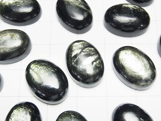 Green Mica AAA Oval Cabochon 18x13mm 1pc