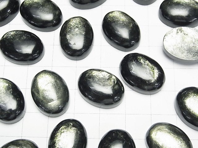 Grüner Glimmer AAA Oval Cabochon 20x15mm 1Stk
