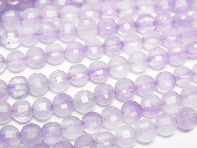 High Quality! Lavender Amethyst AA++ Faceted Coin 4x4mm 1strand beads (aprx.15inch/37cm)