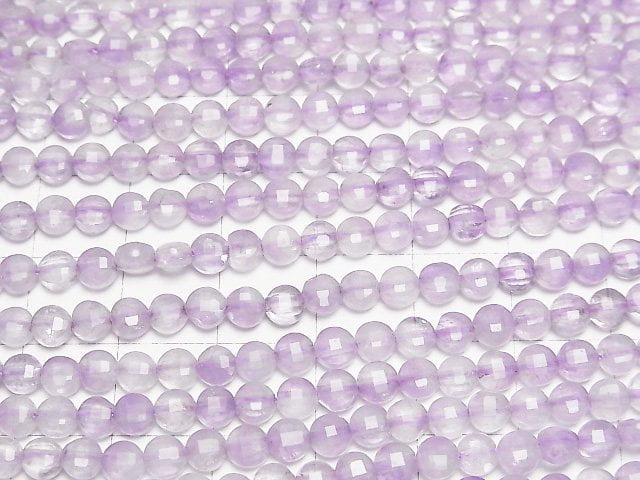 Hochwertig! Lavendel-Amethyst AA++ Facettierte Münze 4x4mm 1 Strang Perlen (ca. 15 Zoll/37 cm)