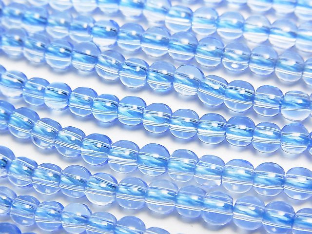 Blue Quartz Semi Round 4mm 1strand beads (aprx.15inch/37cm)