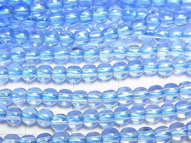 Blue Quartz Semi Round 4mm 1strand beads (aprx.15inch/37cm)