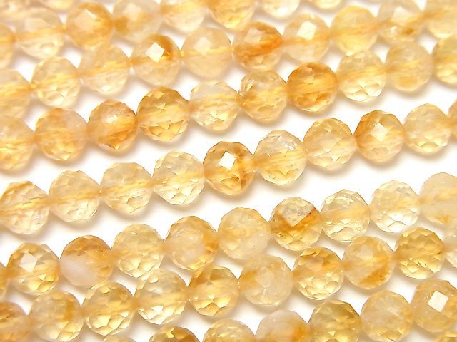 High Quality! Phantom Citrine AA++ Faceted Round 5mm 1strand beads (aprx.15inch/37cm)