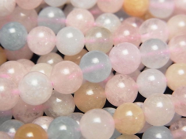 Beryl Mix (Multicolor Aquamarine) AA++ Round 6mm half or 1strand beads (aprx.15inch/38cm)
