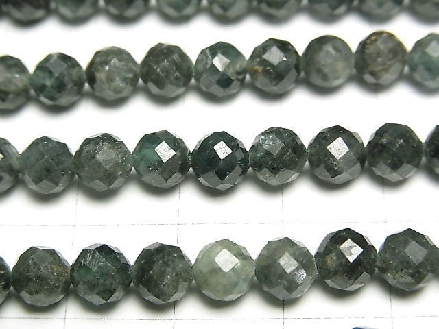 高品質!綠色藍晶石 AA 切面圓珠 6mm 1串珠子 (約15英吋/36公分)