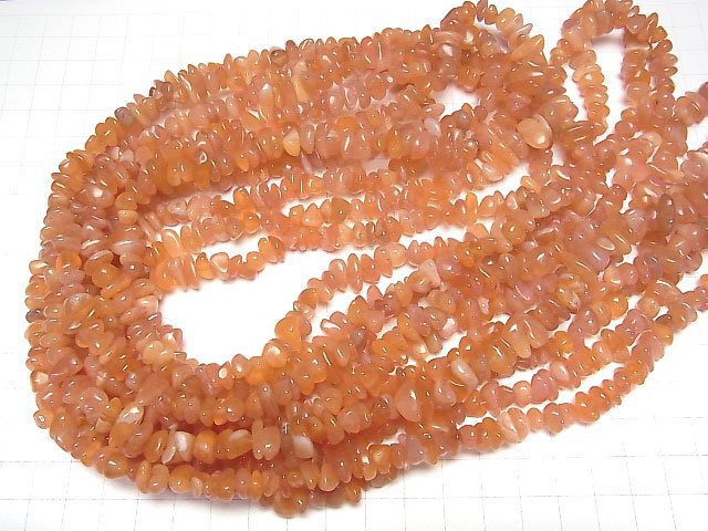 Botswana Orange Chalcedon AA++ Chips (Kleine Nugget) 1 Strang Perlen (ca. 33 Zoll/84 cm)