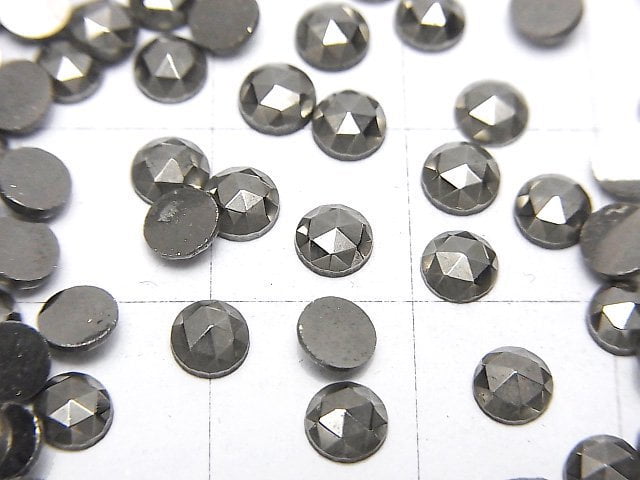 Pyrite Loose stone Round Rose Cut 4x4mm 5pcs