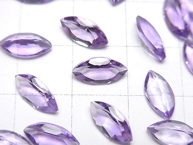 高品質紫水晶 AAA 級 欖尖形 刻面 裸石 10x5毫米 5顆