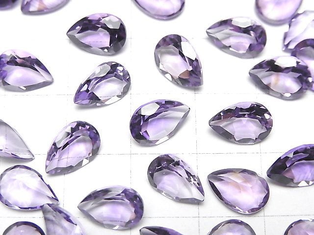 Hochwertiger Amethyst AAA loser Stein Birnenform facettiert 10x7mm 3 Stück