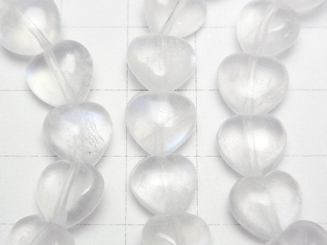 皇家藍月光石 AAA 級 - 垂直孔心形 10 毫米手鍊