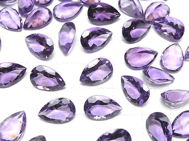 Hochwertiger Amethyst AAA loser Stein Birnenform facettiert 13x9mm 2 Stück