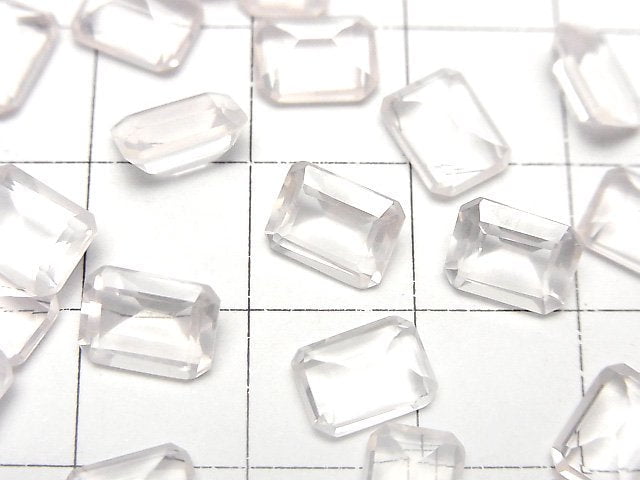 高品質粉晶 AAA 裸石 刻面長方形 8x6mm 3顆