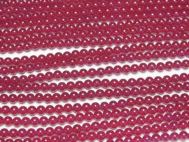 Synthetischer Rubin AAA Rund 3mm 1strang Perlen (ca. 15 Zoll/37 cm)
